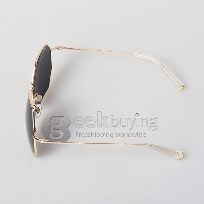 S979 Fashionable Sunglasses with Golden Alloy Frame for Unisex Outdoor Wear - Grey
