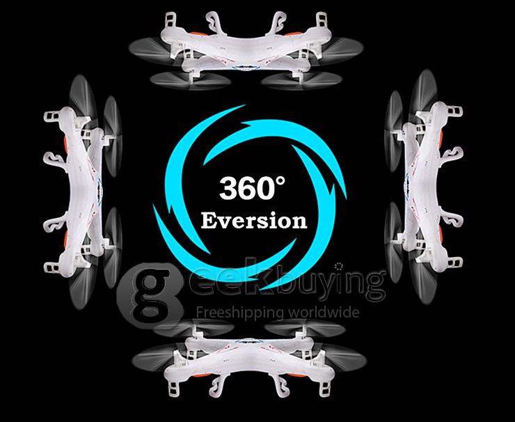 JJRC H5C Quadcopter New Version with Headless Mode One Key Return 2.0MP HD Camera 360 Degree Eversion LED Light - White