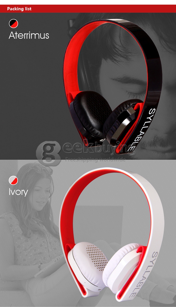 Syllable G600 Wireless Bluetooth 4.0 Headphone Earphone Deep Bass Built-in Mic / 40mm Speaker - Blue
