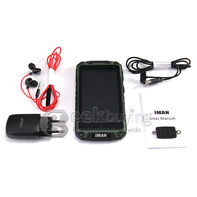 iMAN i6800 IP68 4.7inch Android 4.4 MTK6582 Quad Core 1.3GHz Smartphone 1GB 8GB 8MP 2MP 3G Miracast - Green