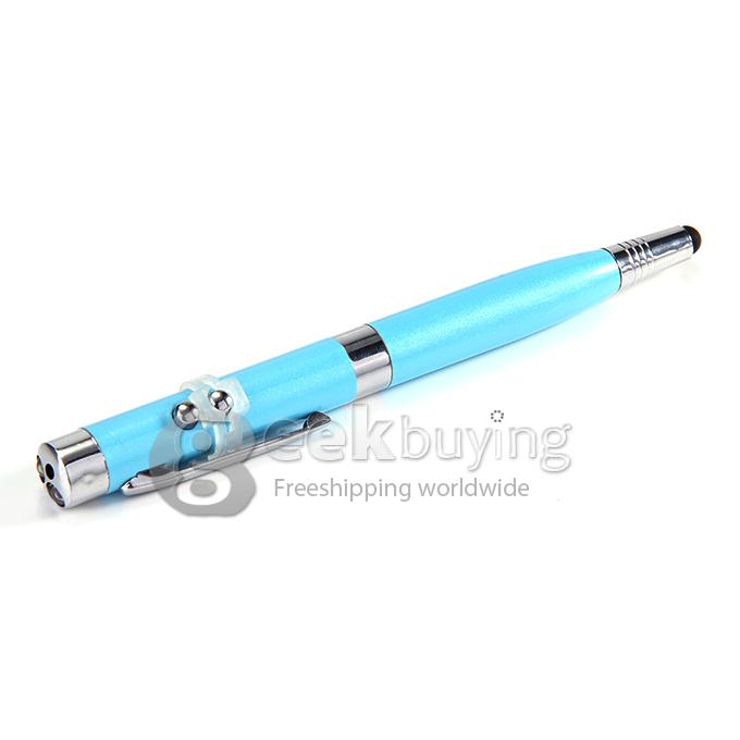 32GB USB 2.0 6 in 1 Multifunctional Capacitive Pen with Floodlight And Laser Light - Blue