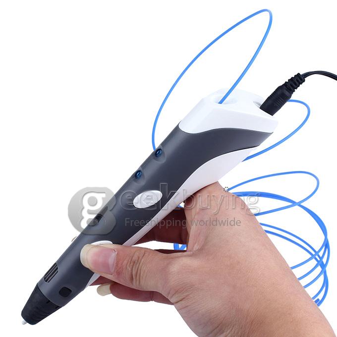 3D Stereoscopic Printing Pen Gen 1st 0.4mm Nozzle for 3D Drawing Doodling with ABS Filament Material - Grey