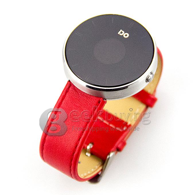 IDO ONE Waterproof Bluetooth 4.0 Silver Case Smart Watch Bracelet Sleep Tracking Sedentary Reminder for Android iOS - Red Band