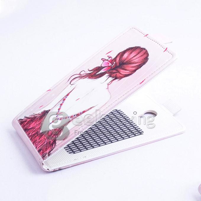 Protective Hard Cover Colored Drawing Beauty Flip Stand Leather Case for Elephone P6000 / Elephone P6000 Pro-Red