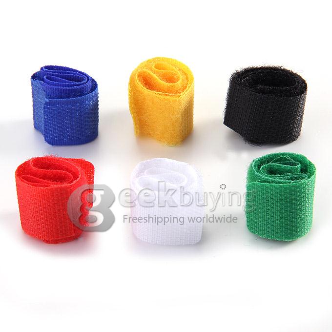6 Colors Hook & Loop Cable Tie line with Cable Tie Seals Tie Belt