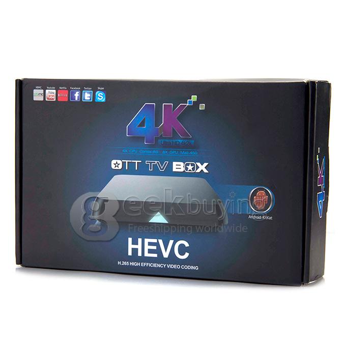 M8S Android 4K Mini Media Player Amlogic S812 Quad Core 2.0 GHz 4.4 HD 2G RAM 8G ROM AP6330 2.4G/5G WIFI BT4.0 XBMC-Black