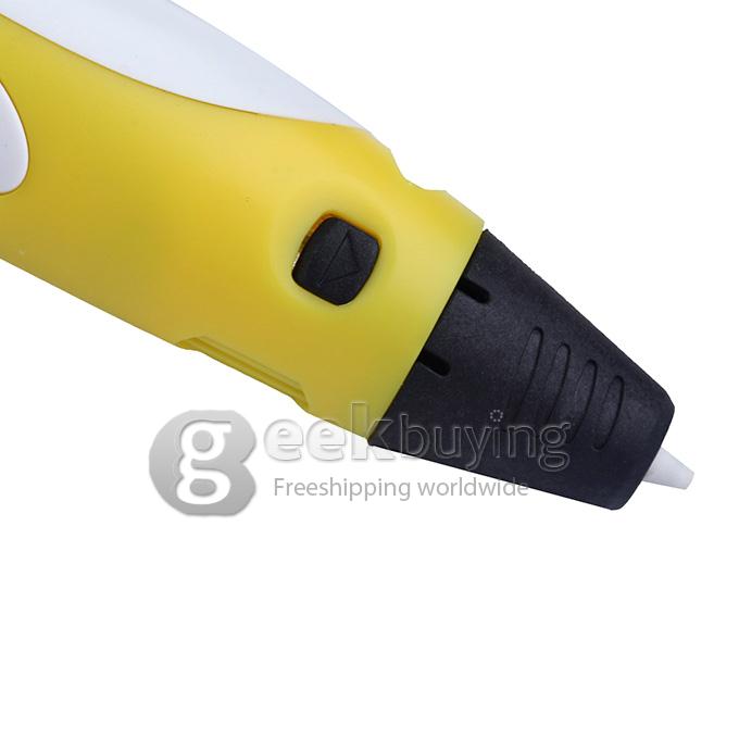 3D Stereoscopic Printing Pen Gen 1st 0.4mm Nozzle for 3D Drawing Doodling with ABS Filament Material - Yellow