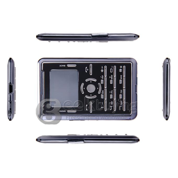 AEKU C5 Ultra Thin Slim 1.0 inch MTK Single Core Mini Pocket Card Cell Phones Bluetooth Built-in Battery - Black