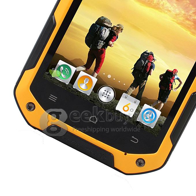 iMAN i5800 IP67 MTK6582 Quad Core 1.3GHz Smartphone 4.5inch Android 4.4 1GB 8GB 8MP 2MP 3G NFC OTG - Yellow