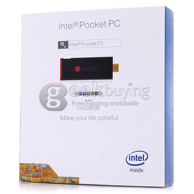 Beelink Pocket P2 Windows10 TV Stick Dongle Quad Core Intel Z3735F 64bit 1.8GHz 2G RAM 32G ROM Wifi Bluetooth - Black