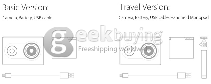 Original Xiaomi Yi Action Camera Xiaoyi Ambarella A7LS 155 Degree Wide Lens Bluetooth 40M Diving AV Out Sports DV - Green (Basic)