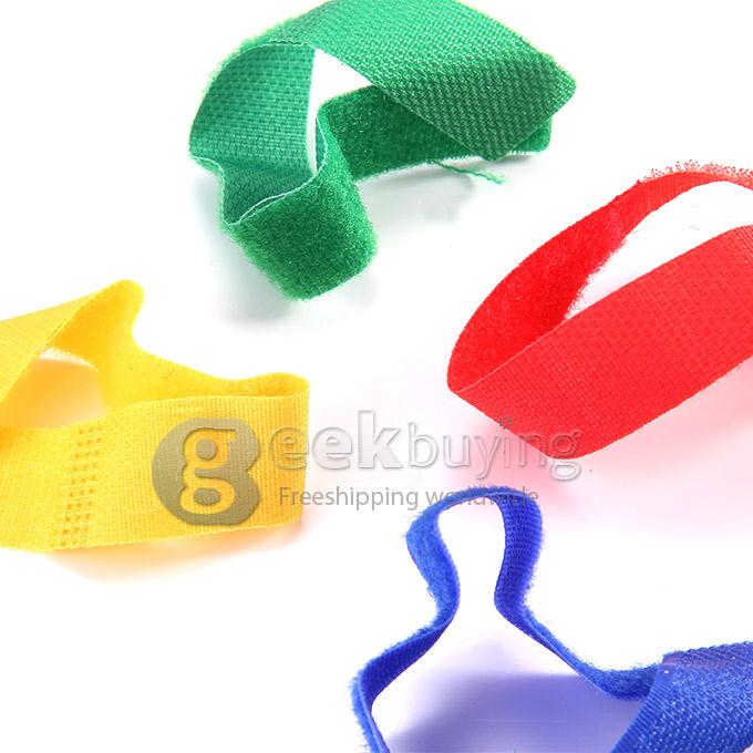 6 Colors Hook & Loop Cable Tie line with Cable Tie Seals Tie Belt