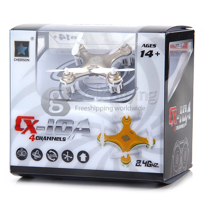Cheerson CX-10A Nano Quadcopter with Headless Mode CX10A Quadcopter RTF - Gold