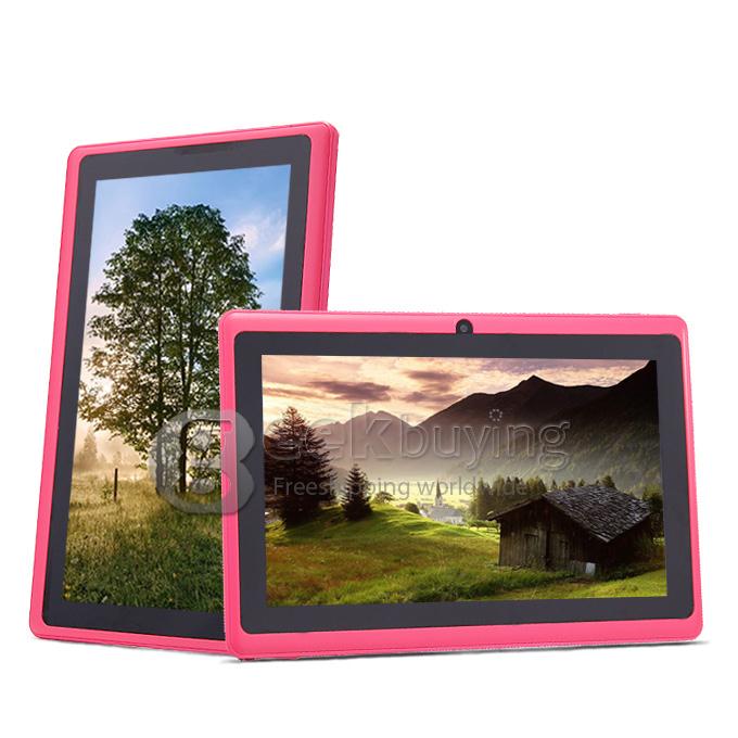 Q88 Plus 7 inch ALLWINNER A33 Quad Core 1.5GHZ 512MB/4G Dual Cameras WIFI BT Tablet PC - Pink