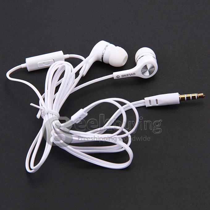 OVLENG IP530 Wired 3.5mm Deek Bass In-ear Headphone Noise Isolating with Mic for iPhone iPad Samsung Smartphone - White