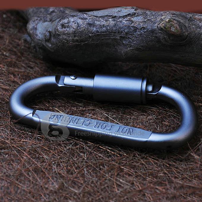 D-shaped Fast Hanging Aluminum Carabiner Clasp with Lock Carabiners