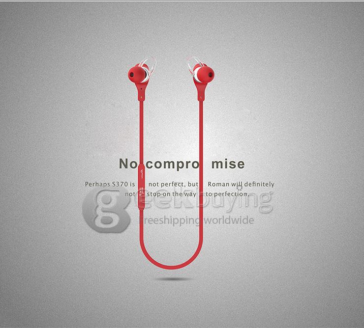 Roman S370 Bluetooth 4.1 Wireless Handsfree Sports Headphone with Volume Control for Smart Phone Tablet PC - Red