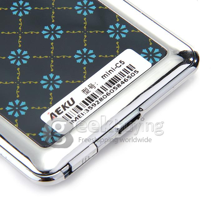 AEKU C5 Ultra Thin Slim 1.0 inch MTK Single Core Mini Pocket Card Cell Phones Bluetooth Built-in Battery - Golden