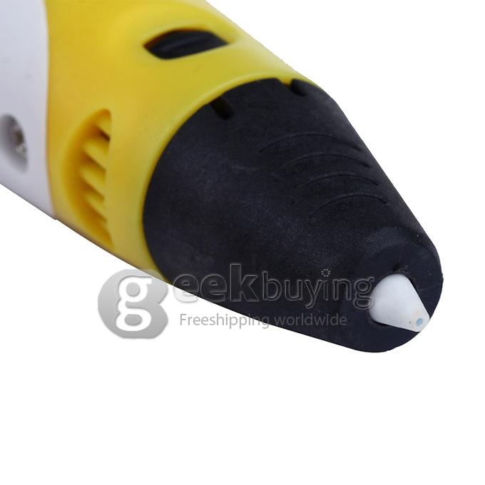 3D Stereoscopic Printing Pen Gen 1st 0.4mm Nozzle for 3D Drawing Doodling with ABS Filament Material - Yellow