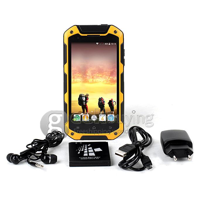 iMAN i5800 IP67 MTK6582 Quad Core 1.3GHz Smartphone 4.5inch Android 4.4 1GB 8GB 8MP 2MP 3G NFC OTG - Yellow