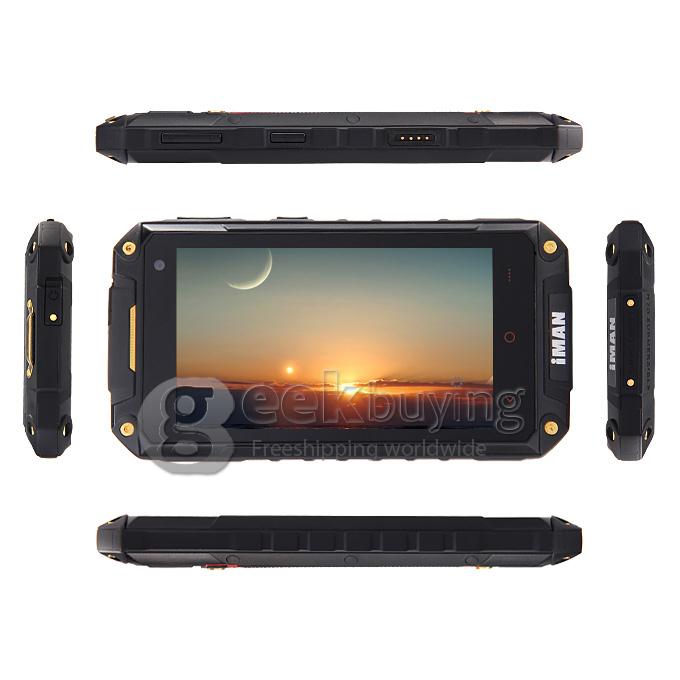 iMAN i6800 IP68 4.7inch Android 4.4 MTK6582 Quad Core 1.3GHz Smartphone 1GB 8GB 8MP 2MP 3G Miracast - Black