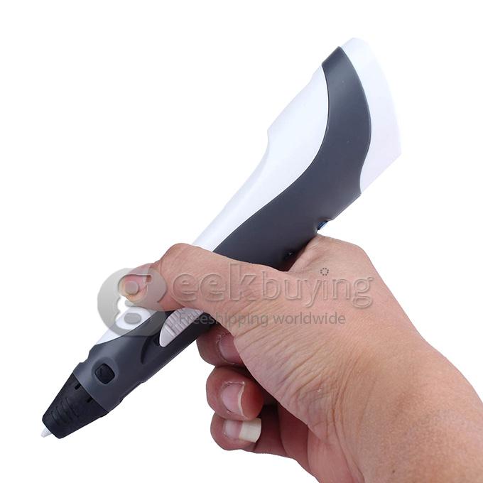 3D Stereoscopic Printing Pen Gen 1st 0.4mm Nozzle for 3D Drawing Doodling with ABS Filament Material - Grey