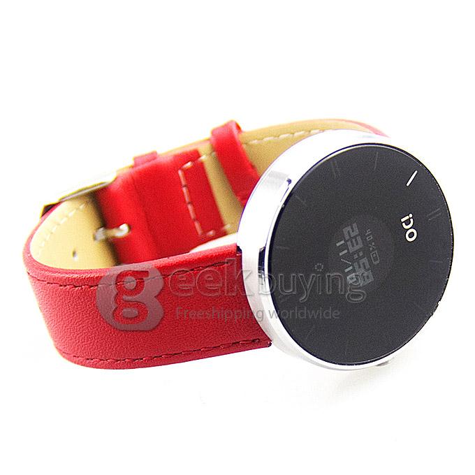 IDO ONE Waterproof Bluetooth 4.0 Silver Case Smart Watch Bracelet Sleep Tracking Sedentary Reminder for Android iOS - Red Band