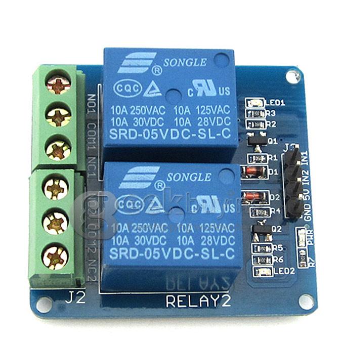 2 Channel 5V Dual Relay Module for Arduino High Level Trigger (Works with Official Arduino Boards)