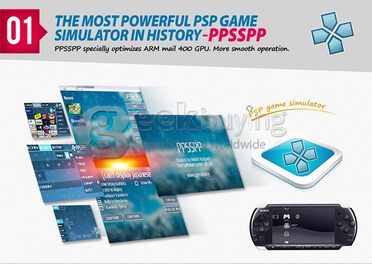 GPD Q88+ 7 inch Android 4.4 Gamepad Quad-core 1.6GHz IPS Screen 1GB/8GB Handheld Game Console Portable Game Tablet PC - Black