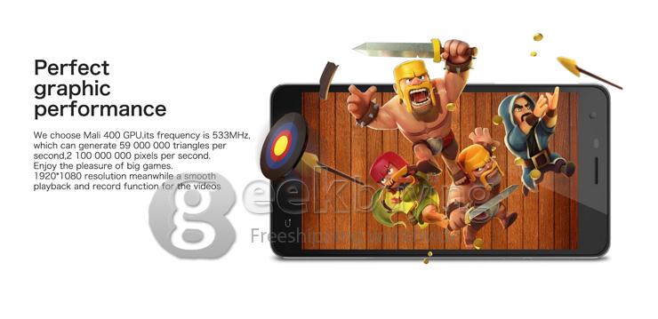 CUBOT S350 5.5inch Android 4.4 2GB 16GB MTK6582 Quad Core Smart Phone 1.3GHz 13.0MP 8.0MP Miracast IPS HD Screen - Black