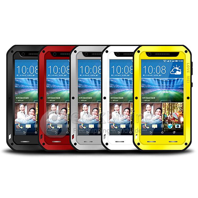 LOVE MEI Powerful Dirt/Shockproof Protective Case With Corning Gorilla Glass for HTC Desire 820 - Black