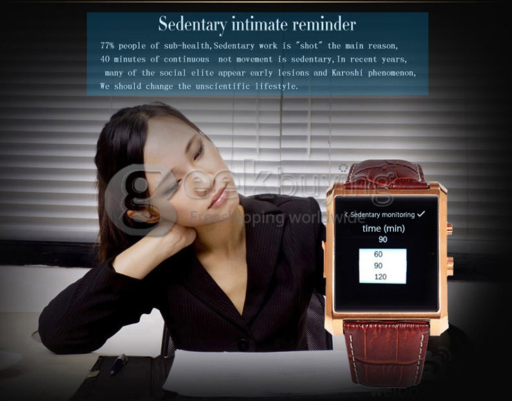 DM08 BT4.0 Smart Watch 0.3MP Camera 240*240 MTK2502A 128+32M Dial Bracelet Anti Lost Waterproof for Android IOS - Brown