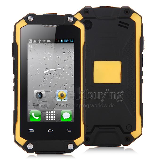 J5 IP54 waterproof Smartphone MTK6572W Dual Core 1.2Ghz 2.4 Inch Android4.2.2 OS 2.0MP 3G/WIFI - Yellow