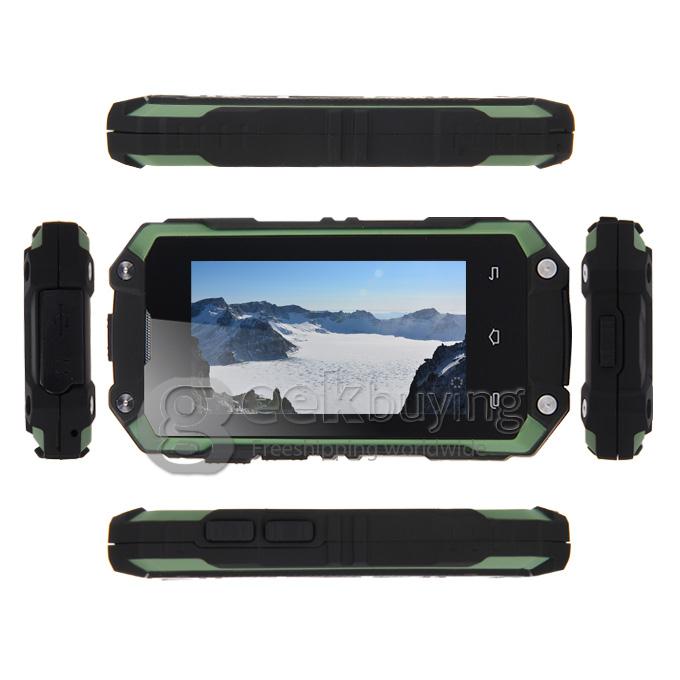 J5 IP54 waterproof Smartphone MTK6572W Dual Core 1.2Ghz 2.4 Inch Android4.2.2 OS 2.0MP 3G/WIFI - Green