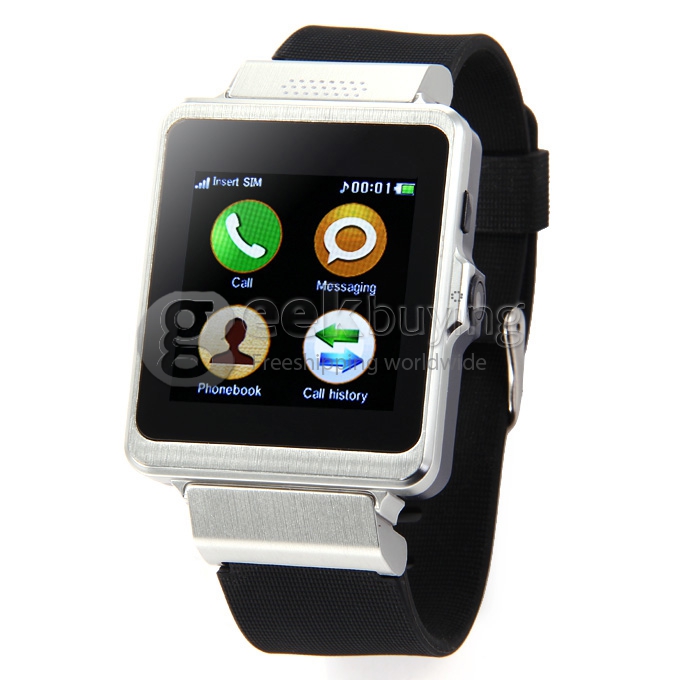 Rwatch G18 Smart Watch Phone Bluetooth Intelligent Wristwatch Camera Single SIM - Silver