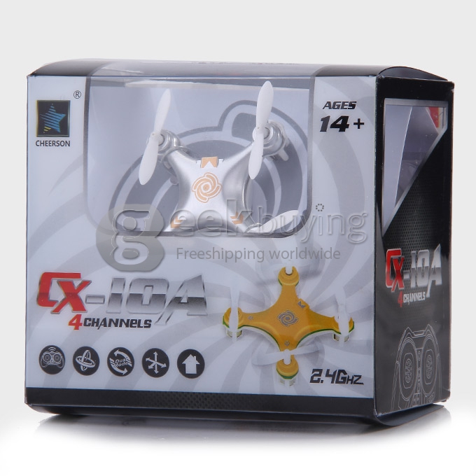 Cheerson CX-10A Nano Quadcopter with Headless Mode CX10A Quadcopter RTF - Silver