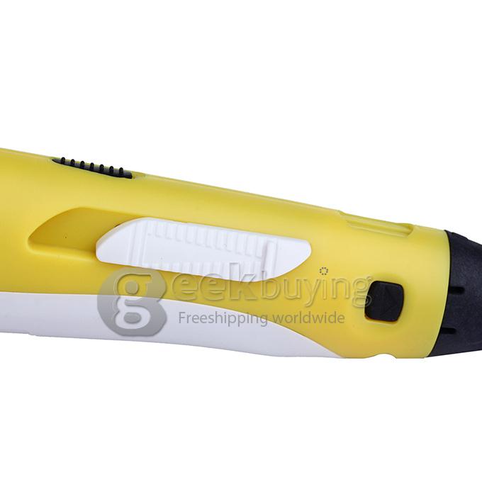 3D Stereoscopic Printing Pen Gen 1st 0.4mm Nozzle for 3D Drawing Doodling with ABS Filament Material - Yellow