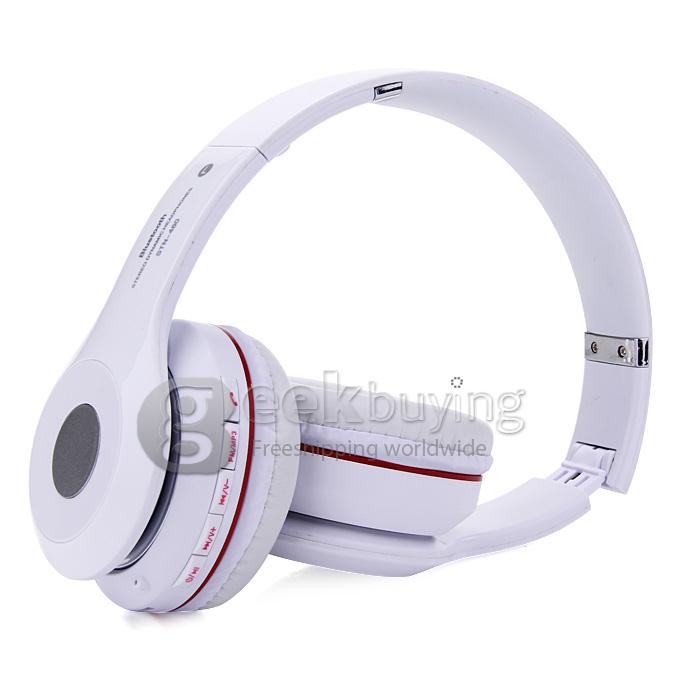 OVLENG STN-460 Wireless Bluetooth Headset Support Hands Free with TF Card Slot 3.5mm Jack for Latop PC - White