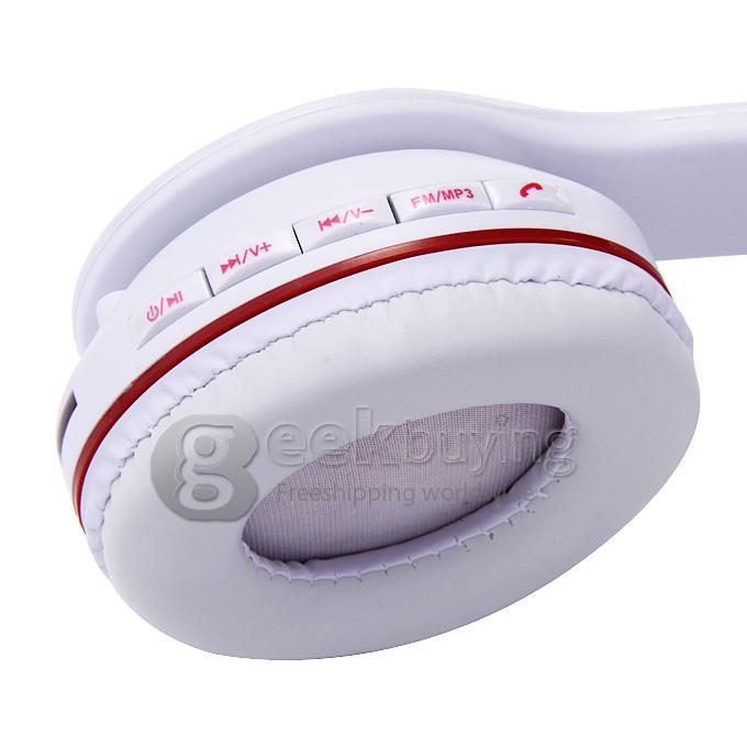 OVLENG STN-460 Wireless Bluetooth Headset Support Hands Free with TF Card Slot 3.5mm Jack for Latop PC - White