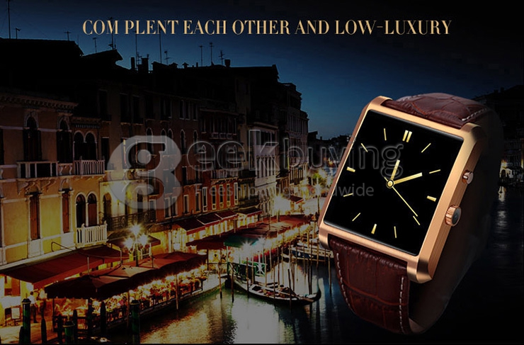 DM08 BT4.0 Smart Watch 0.3MP Camera 240*240 MTK2502A 128+32M Dial Bracelet Anti Lost Waterproof for Android IOS - Gun metal