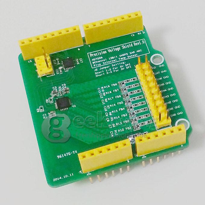 Arduino Precision Voltage Shield(PVS) AD7298 12-bit 8-channel ADC for UNO&Mega 2560 - DT studio
