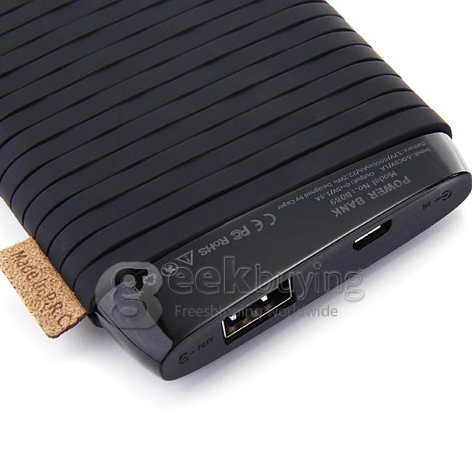 Cager® B089 6000mAh 5V 1.5A Power Bank External Battery for Smartphone Tablet iPhone 6 Plus - Black