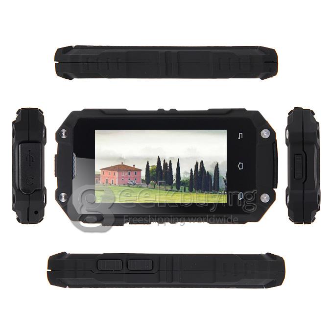 J5 IP54 waterproof Smartphone MTK6572W Dual Core 1.2Ghz 2.4 Inch Android4.2.2 OS 2.0MP 3G/WIFI - Black