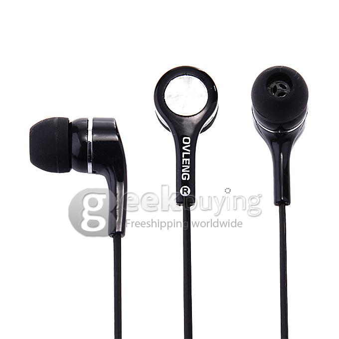 OVLENG IP530 Wired 3.5mm Deek Bass In-ear Headphone Noise Isolating with Mic for iPhone iPad Samsung Smartphone - Black