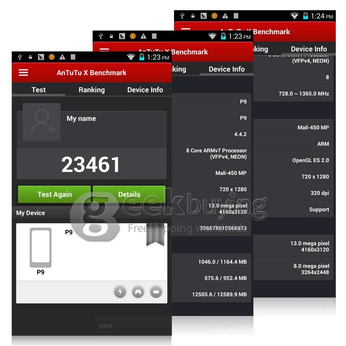 B-MAGIC P9 5.0inch HD MTK6592 1.7GHz Octa Core Smartphone Android 4.4.2 1GB 16GB 8.0MP Miracast Gesture Sensing - Black