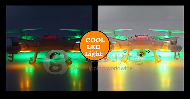 JJRC H5C Quadcopter New Version with Headless Mode One Key Return 2.0MP HD Camera 360 Degree Eversion LED Light - White