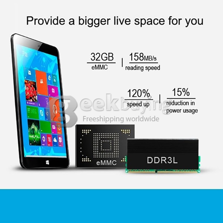 CHUWI Vi8 UltraPad/Super 8 Inch Dual OS 2GB/32GB Windows8.1 & Android4.4 Tablet PC Intel Z3735F Quad Core 1.83GHz IPS 1280*800 Bluetooth HDMI WiDi - Black