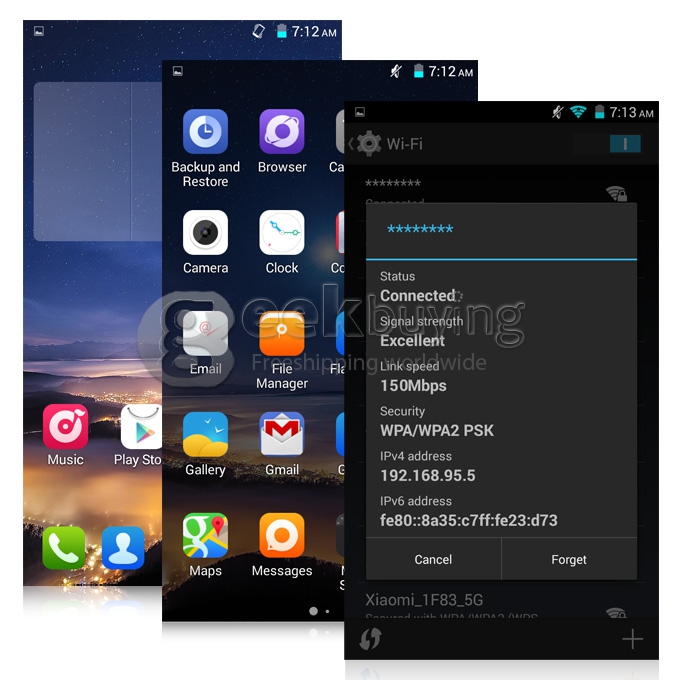 Kingzone Z1 5.5inch 64Bit 4G LTE MTK6752 Octa Core 1.7 GHz Android 4.4 Smartphone 2GB 16GB HD JDI Screen NFC OTG - Black