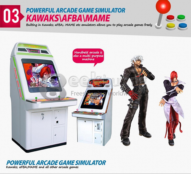 GPD Q88+ 7 inch Android 4.4 Gamepad Quad-core 1.6GHz IPS Screen 1GB/8GB Handheld Game Console Portable Game Tablet PC - Black