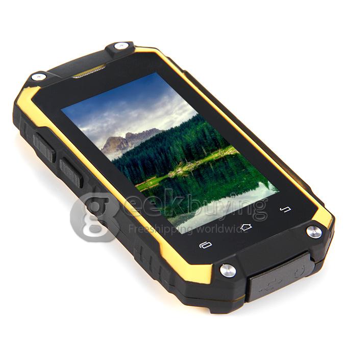 J5 IP54 waterproof Smartphone MTK6572W Dual Core 1.2Ghz 2.4 Inch Android4.2.2 OS 2.0MP 3G/WIFI - Yellow